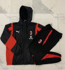 2024-2025 AC Milan Black Thailand Trench Coats Uniform With Hat-815