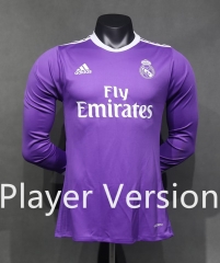 (S-3XL) Player Version 16-17 Retro Version Real Madrid Purple LS Thailand Soccer Jersey AAA-518