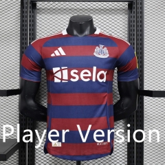 Player Version 2024-2025 Newcastle United Away Red&Blue Thailand Soccer Jersey AAA-888