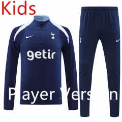 Player Version 2024-2025 Tottenham Hotspur Royal Blue Kids/Youth Soccer Tracksuit-4627