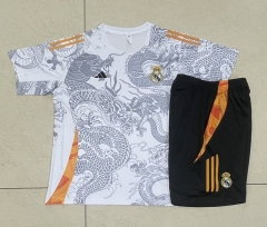 2024-2025 Real Madrid White Short-sleeved Thailand Soccer Tracksuit-815