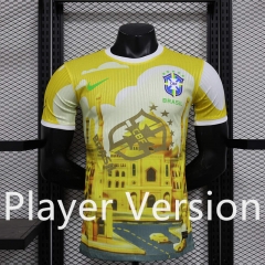 Player Version 2024-2025 Special Version Brazil Yellow Thailand Soccer Jersey AAA-888