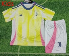 2024-2025 Juventus Away Yellow Kids/Youth Soccer Uniform