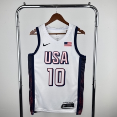 2024 Olympics USA White #10 NBA Jersey-311