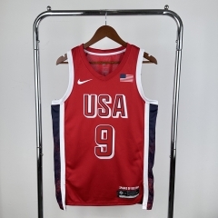 2024 Olympics USA Red #9 NBA Jersey-311