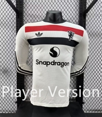 Player Version 2024-2025 Manchester United 2nd Away White LS Thailand Soccer jersey AAA-4285