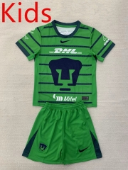 2024-2025 Pumas UNAM Goalkeeper Green Kids/Youth Soccer Uniform-AY