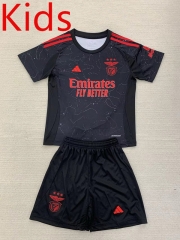 2024-2025 Benfica Away Black Kids/Youth Soccer Uniform-AY