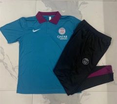 2024-2025 Paris SG Lake Blue Thailand Polo Uniform-815