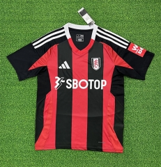 (S-4XL) 2024-2025 Fulham Away Red&Black Thailand Soccer Jersey AAA-403