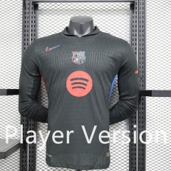 Player Version 2024-2025 Barcelona Away Black LS Thailand Soccer Jersey AAA-888