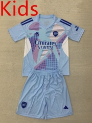 2024-2025 Arsenal Goalkeeper Laker Blue Kids/Youth Soccer Uniform-AY