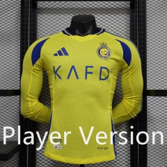 Player Version 2024-2025 Al-Nassr FC Home Yellow LS Thailand Soccer Jersey AAA-888