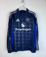 2024-2025 Manchester United Away Royal Blue LS Thailand Soccer Jersey AAA-7872