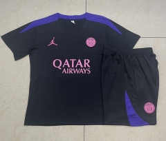 2024-2025 Jordan Paris SG Black Short-Sleeve Thailand Soccer Tracksuit-815