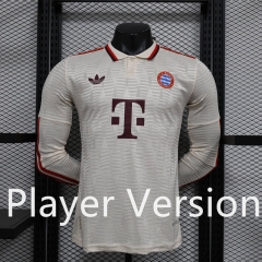 Player Version 2024-2025 Bayern München 2nd Away Beige LS Thailand Soccer Jersey AAA-888