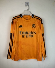 2024-2025 Real Madrid Away Orange LS Thailand Soccer Jersey AAA-7872