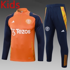 2024-2025 Manchester United Orange Kids/Youth Soccer Tracksuit-815