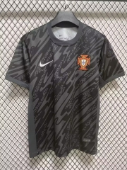 （S-4XL）2024-2025 Portugal Goalkeeper Black Thailand Soccer Jersey AAA-9070