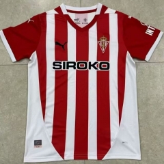 2024-2025 Sporting de Gijón Home Red&White Stripe Thailand Soccer Jersey AAA-2694