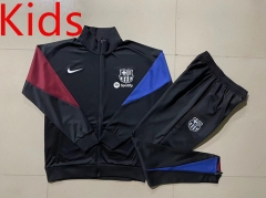 2024-2025 Barcelona Black Kids/Youth Soccer Jacket Uniform-815