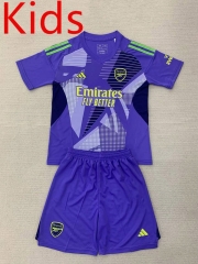 2024-2025 Arsenal Goalkeeper Purple Kids/Youth Soccer Uniform-AY