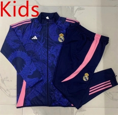 2024-2025 Real Madrid Royal Blue Kids/Youth Soccer Jacket Uniform-815