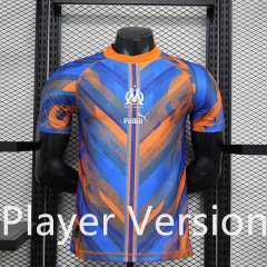 Player Version 2024-2025 Olympique de Marseille 2nd Away Blue&Orange Thailand Sccer Jersey AAA-888