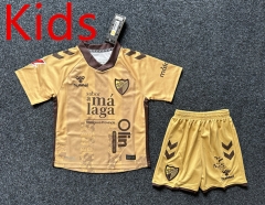 2024-2025 Málaga CF 2nd Away Yellow Kids/Youth Soccer Uniform-GB