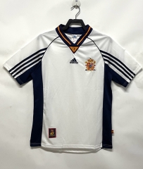 Retro Version 1998 Spain  Away White Thailand Soccer Jersey AAA-811