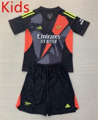 2024-2025 Arsenal Goalkeeper Black Kids/Youth Soccer Uniform-AY