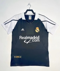 Retro Version 01-02 Real Madrid Away Black&White Thailand Soccer Jersey AAA-811