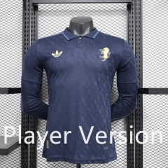 Player Version 2024-2025 Juventus 2nd Away Royal Blue LS Thailand Soccer Jersey AAA-888