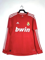 Retro Version 11-12 Real Madrid 2nd Away Red LS Thailand Soccer Jersey AAA-811