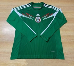 Retro Version 2014 Mexico Home Green LS Thailand Soccer Jersey AAA-6895