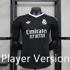 Player Version 2024-2025 Real Madrid Goalkeeper Black Thailand Soccer Jersey AAA-888