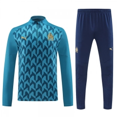 2024-2025 Olympique de Marseille Lake Blue Thailand Soccer Tracksuit-4627