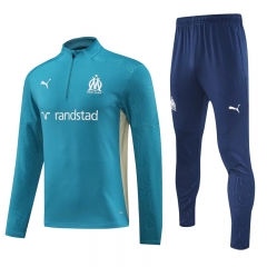 2024-2025 Olympique de Marseille Lake Blue Thailand Soccer Tracksuit-4627