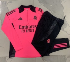 2024-2025 Real Madrid Fluorescent Pink Thailand Soccer Tracksuit-815