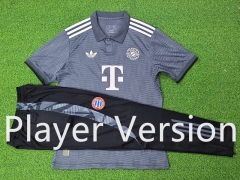 Player Version 2024-2025 Beer Version Bayern München Gray Short-sleeved Thailand Soccer Tracksuit-9926