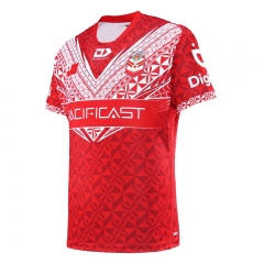 2024-2025 Tonga Home Red Thailand Rugby Shirt