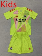 2024-2025 Real Madrid Goalkeeper Light Green Kids/Youth Soccer Uniform-AY