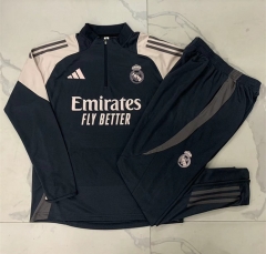 2024-2025 Real Madrid Dark Gray Thailand Soccer Tracksuit-815