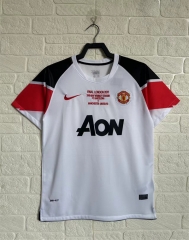 Retro Version 10-11 Manchester United Away White Thailand Soccer Jersey AAA-C2045