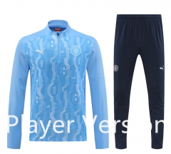 Player Version 2024-2025 Manchester City Sky Blue Thailand Soccer Tracksuit Uniform-4627