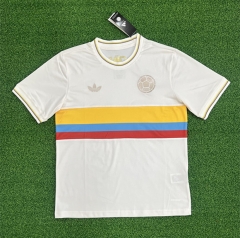 (S-4XL) 2024-2025 100th Anniversary Version Colombia White Thailand Soccer Jersey AAA-403