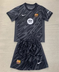 2024-2025 Barcelona Goalkeeper Black Soccer Uniform-AY