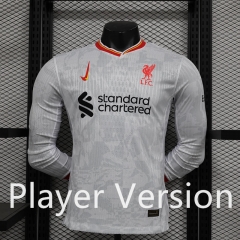 Player Version 2024-2025 Liverpool 2nd Away White LS Thailand Soccer Jersey AAA-888