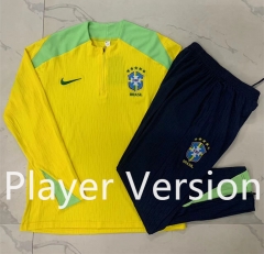 Player Version 2024-2025 Brazil Yellow Thailand Soccer Tracksuit-815