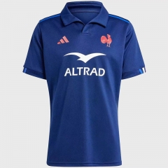 2024-2025 France Home Blue Thailand Rugby Shirt